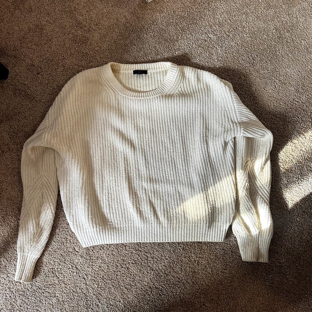 J.Crew Cream Chunky Ribbed Knit Sweater